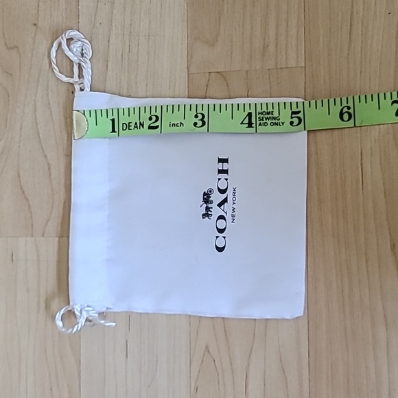 Coach Drawstring Small White Dust Bag Storage Cover Bag 5"×4 1/2" - Picture 2 of 3